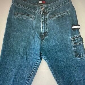 Tommy Hilfiger Men's Blue Relaxed Cargo Jeans